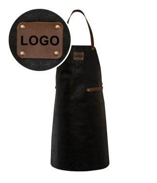 Prijuostė odinė personalizuota su logo Black
